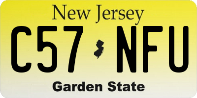 NJ license plate C57NFU