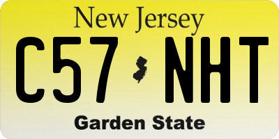 NJ license plate C57NHT
