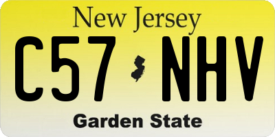 NJ license plate C57NHV