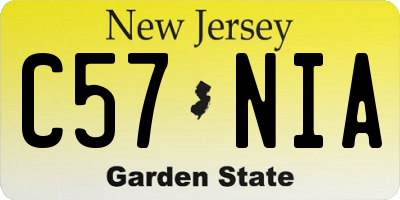 NJ license plate C57NIA