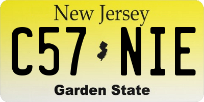 NJ license plate C57NIE