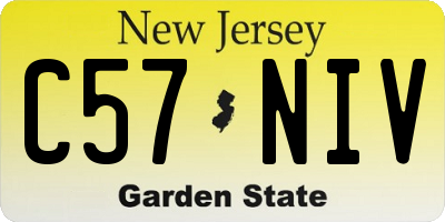 NJ license plate C57NIV