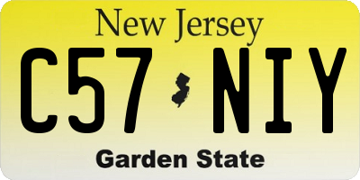 NJ license plate C57NIY