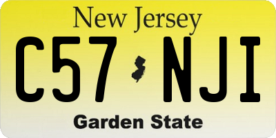 NJ license plate C57NJI
