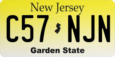 NJ license plate C57NJN