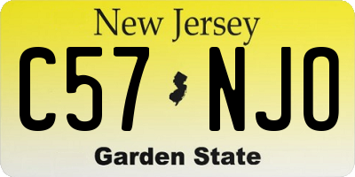 NJ license plate C57NJO