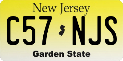 NJ license plate C57NJS