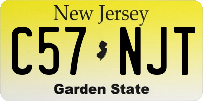 NJ license plate C57NJT