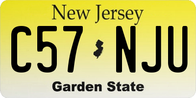 NJ license plate C57NJU