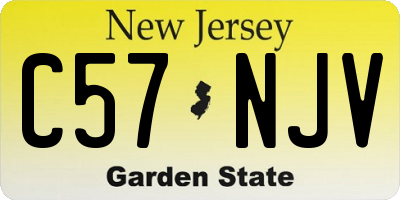 NJ license plate C57NJV