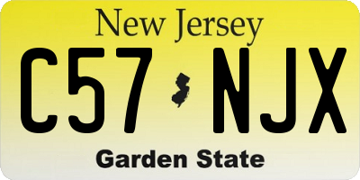 NJ license plate C57NJX