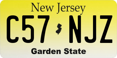 NJ license plate C57NJZ