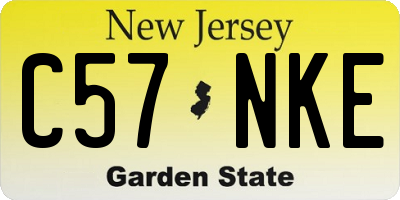 NJ license plate C57NKE