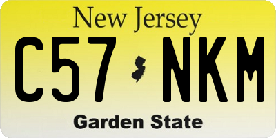 NJ license plate C57NKM