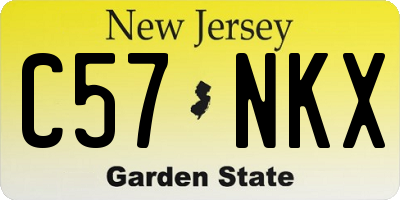 NJ license plate C57NKX