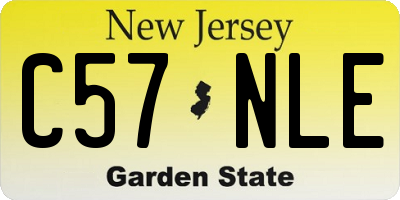 NJ license plate C57NLE