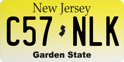 NJ license plate C57NLK