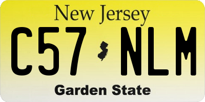 NJ license plate C57NLM
