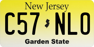 NJ license plate C57NLO