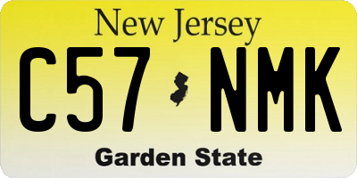 NJ license plate C57NMK