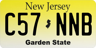 NJ license plate C57NNB