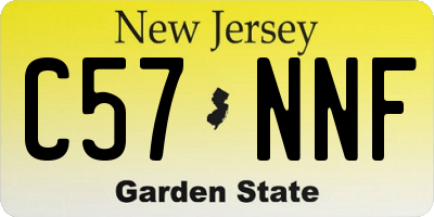 NJ license plate C57NNF