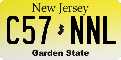 NJ license plate C57NNL