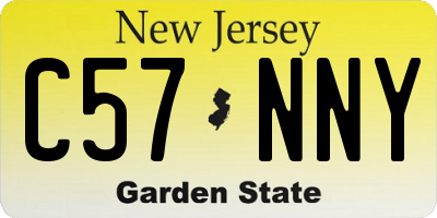 NJ license plate C57NNY