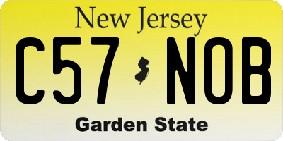 NJ license plate C57NOB