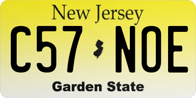 NJ license plate C57NOE