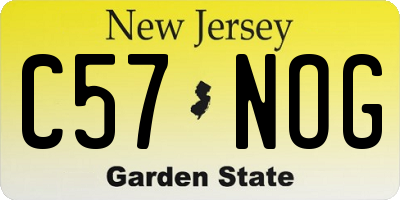 NJ license plate C57NOG