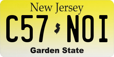 NJ license plate C57NOI