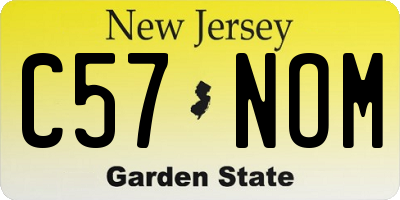 NJ license plate C57NOM