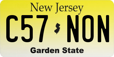 NJ license plate C57NON