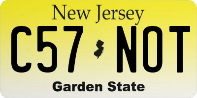NJ license plate C57NOT