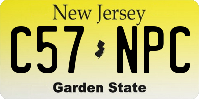 NJ license plate C57NPC