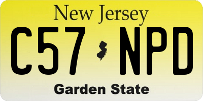NJ license plate C57NPD
