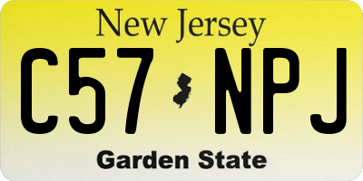 NJ license plate C57NPJ