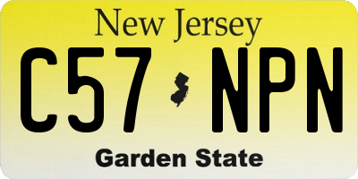 NJ license plate C57NPN
