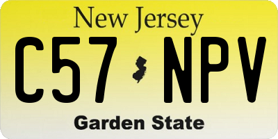 NJ license plate C57NPV