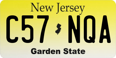 NJ license plate C57NQA