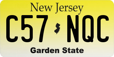NJ license plate C57NQC