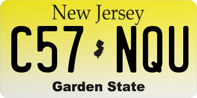 NJ license plate C57NQU