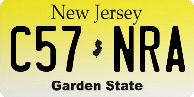 NJ license plate C57NRA