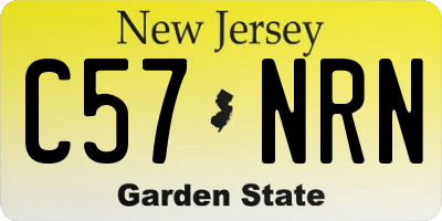 NJ license plate C57NRN