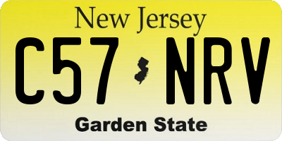 NJ license plate C57NRV