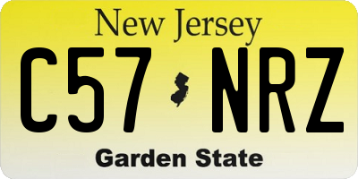 NJ license plate C57NRZ