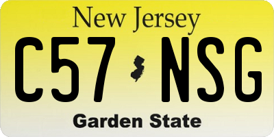 NJ license plate C57NSG