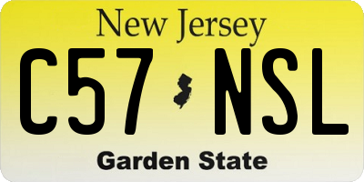 NJ license plate C57NSL