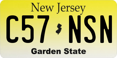 NJ license plate C57NSN